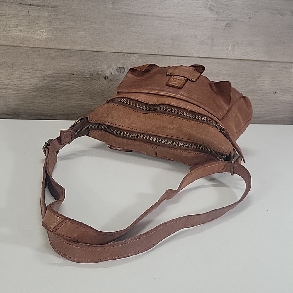 Harbour 2Nd for Anthropologie Leather Crossbody Messenger Bag - Brown - Picture 5 of 14